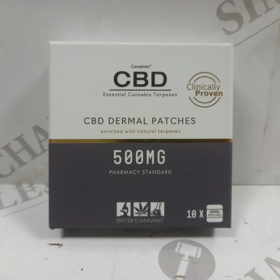 BOXED CBD OIL DERMAL PATCHES 500MG (10X50MG )