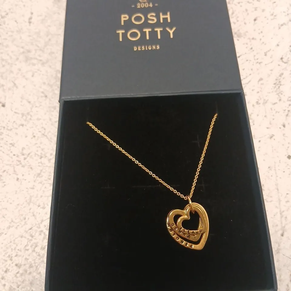 POSH TOTTY DESIGNS MAKE IT PERSONAL FAMILY NAMES HEART NECKLACE