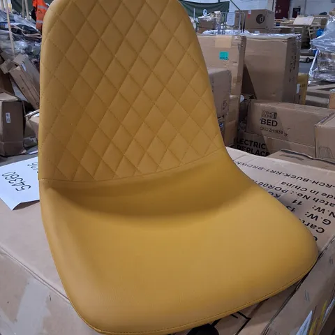 BOXED SET OF 4 FAUX LEATHER MUSTARD DINING CHAIRS