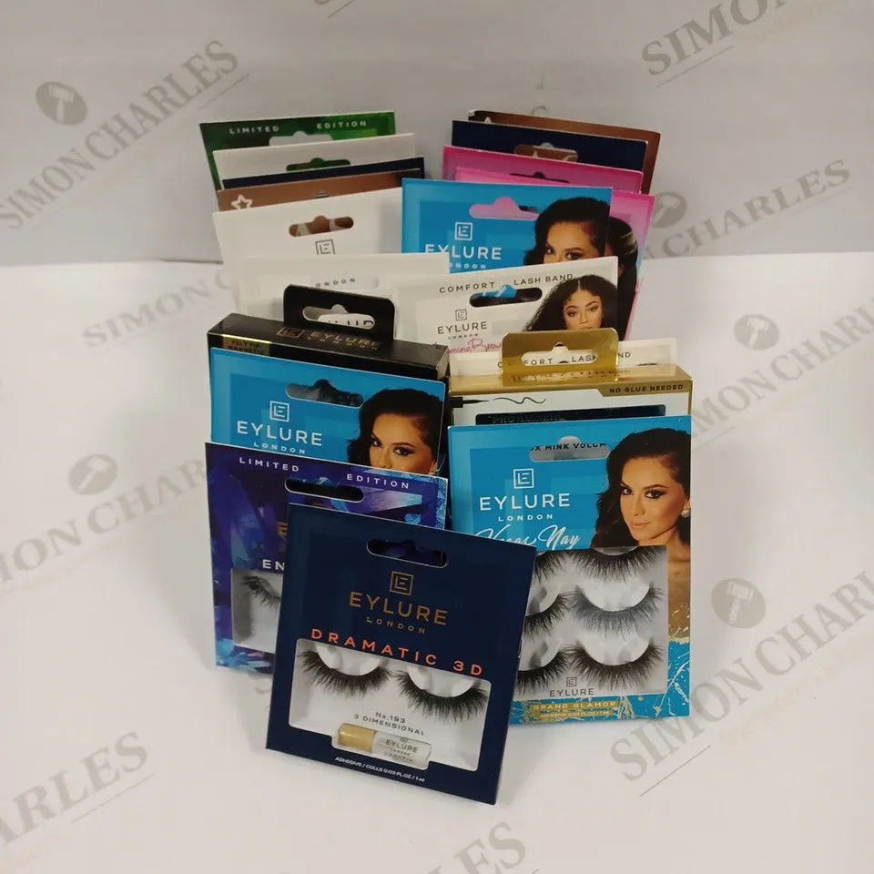 APPROXIMATELY 20 ASSORTED FALSE EYELASHES TO INCLUDE EYLURE LONDON AND LASH VOLUME LASHES  