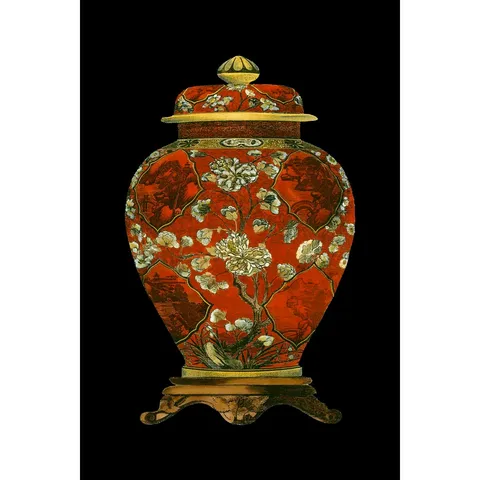 BOXED RED PORCELAIN VASE II WRAPPED CANVAS PRINT ( 1 BOX )