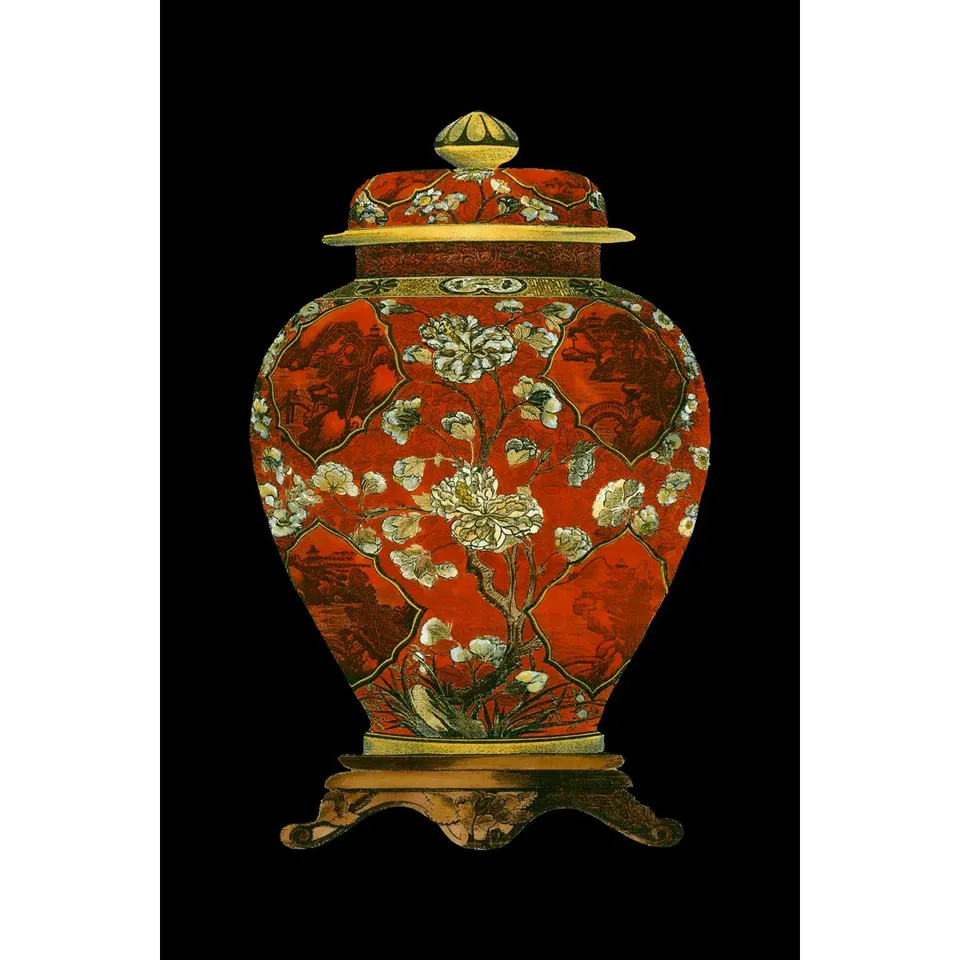 BOXED RED PORCELAIN VASE II WRAPPED CANVAS PRINT ( 1 BOX ) 