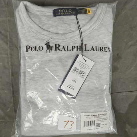 BAGGED POLO RALPH LAUREN FLEECE SWEATSHIRT IN GREY SIZE XXL