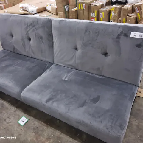DESIGNER CLIK KLAC SOFA BED GREY PLUSH FABRIC