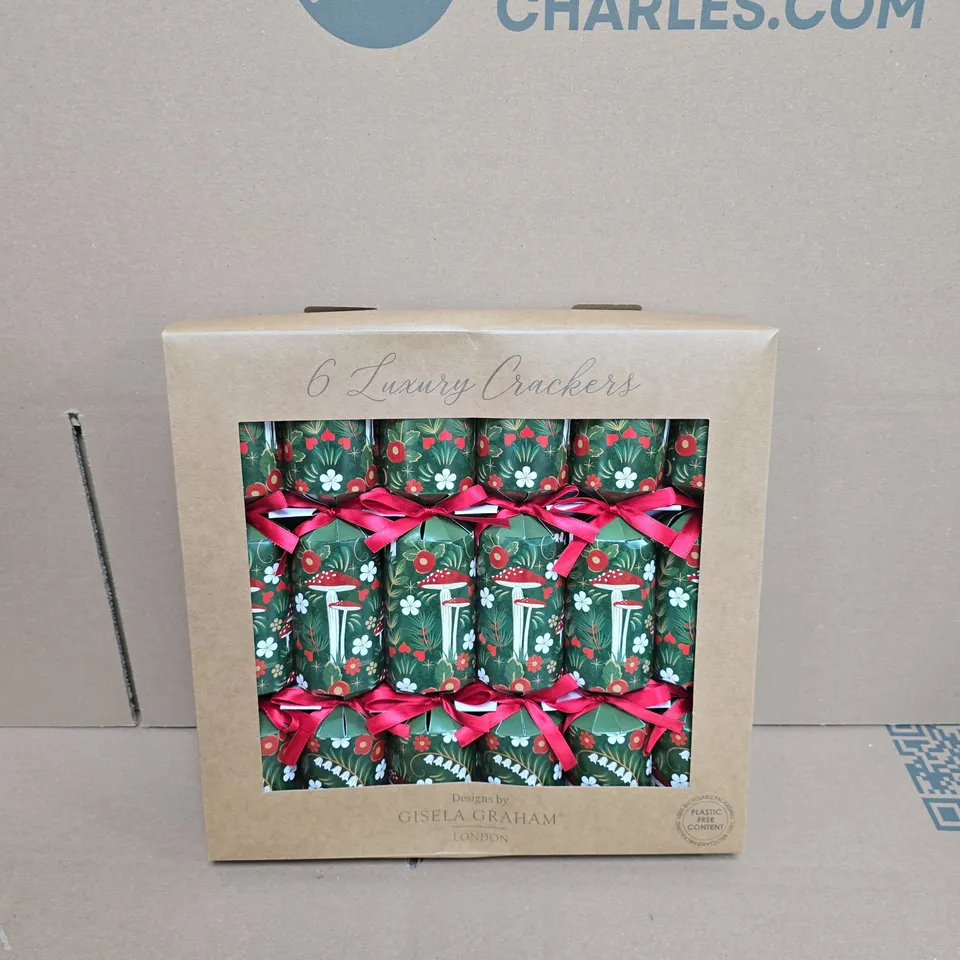 BOX OF 6 PACKS OF GISELA GRAHAM LUXURY CRACKERS 6 PER PACK