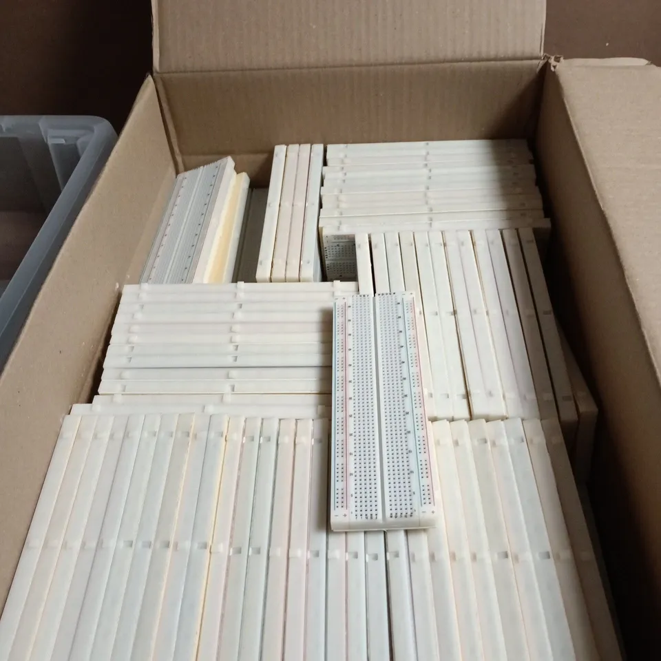BOX OF APPROXIMATELY 200 MB-102 SOLDERLESS BREADBOARD