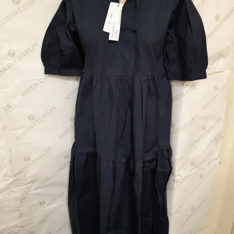 NOBODY'S CHILD ROCHELLE MIDI DRESS IN INDIA NAVY SIZE 10