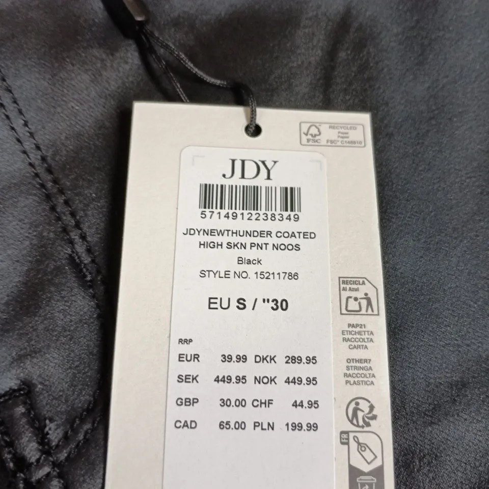 JDY BLACK COATED SKINNY JEANS – EU 30 (STYLE 15211786)