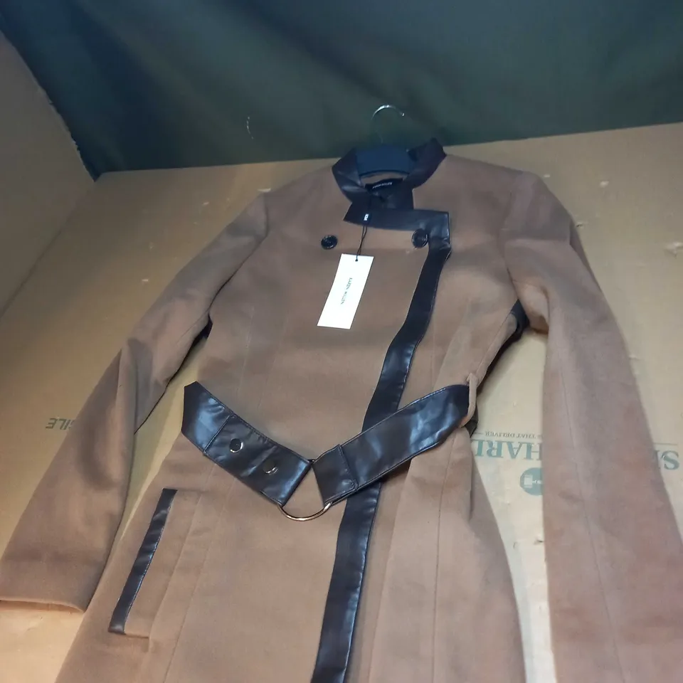 KAREN MILLEN ITALIAN WOOL BLEND TAB DETAIL COAT SIZE 8