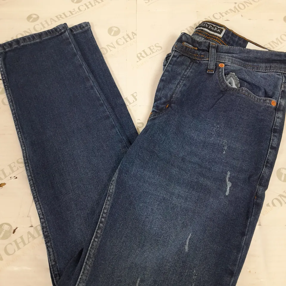 LION PARK RIPPED DENIM JEANS IN NAVY - SIZE 32