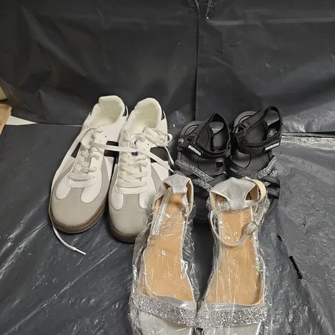 BOX OF APPROXIMATELY 8 PAIRS OF ASSORTED SHOES IN VARIOUS COLOUR, STYLES AND SIZES