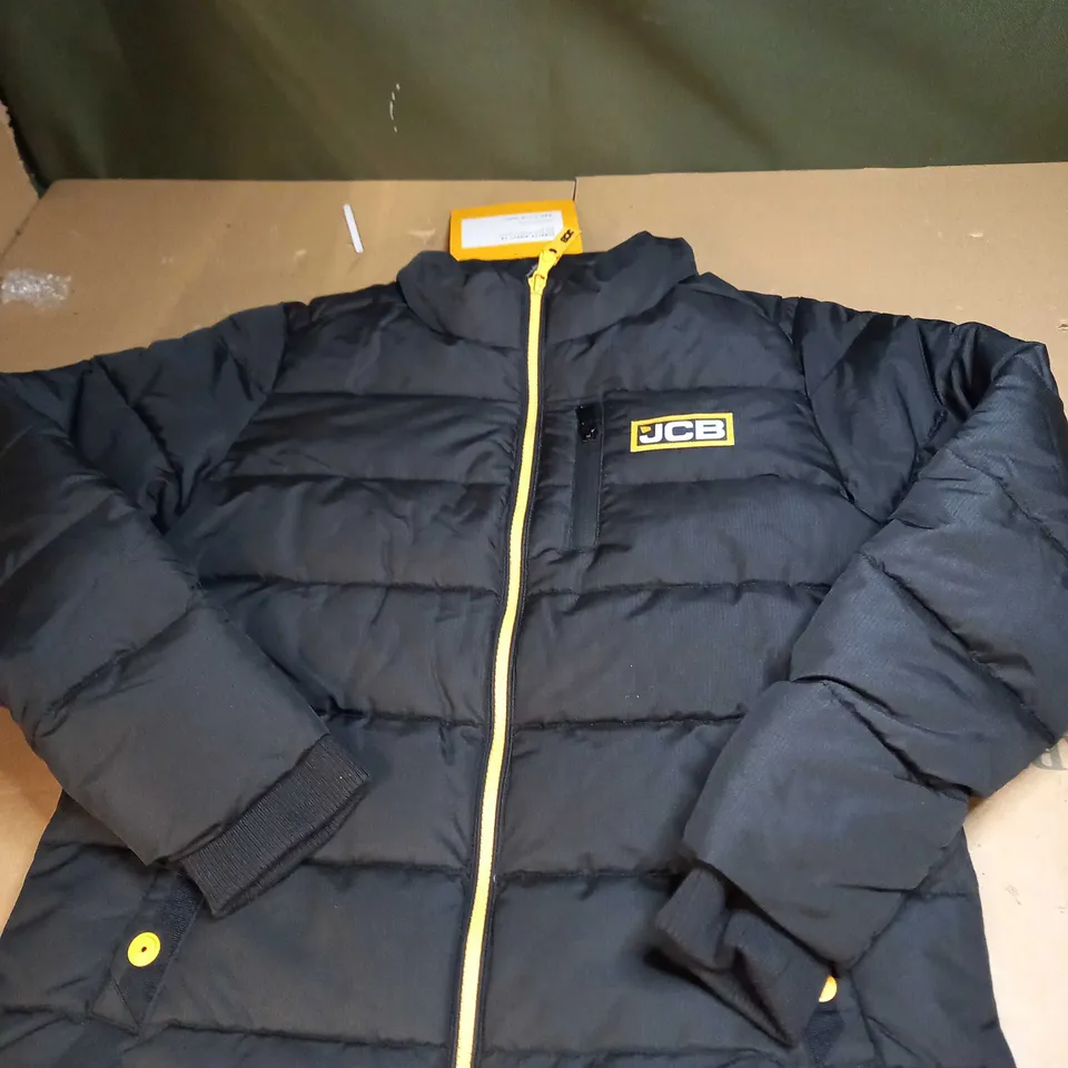JCB KIDS PADDED JACKET IN BLACK SIZE 11-12 YEARS