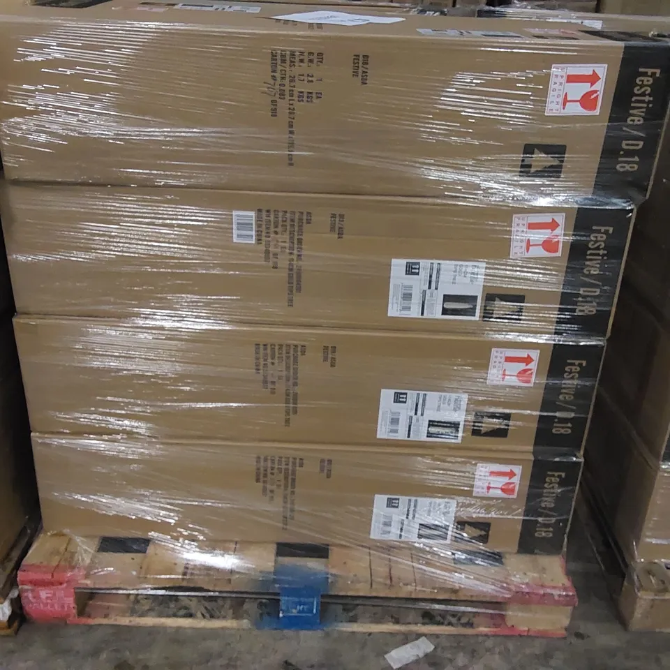PALLET OF APPROXIMATELY 12 BOXES OF BRAND NEW 114CM GOLD TIPPED CHRISTMAS TREES