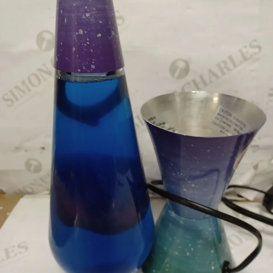 LAVA LAMP 17 INCH CERAMIC DIP GLAZE, BLUE/PURPLE