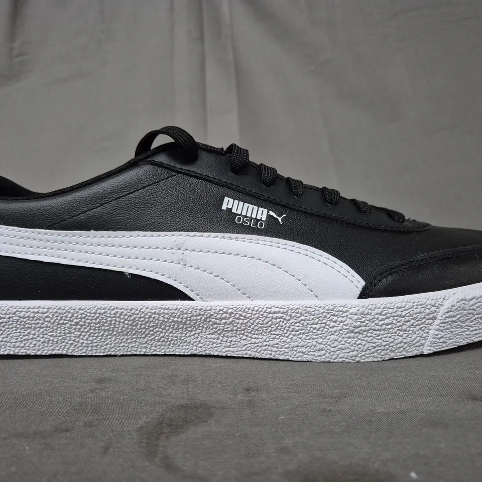 BRAND NEW BOXED PAIR OF PUMA OSLO VULC SHOES IN BLACK/WHITE UK SIZE 13