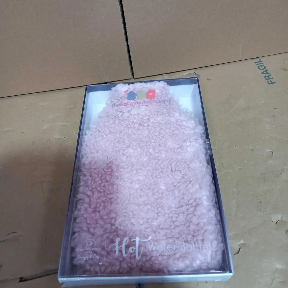 THE HOT WATER BOTTLE SHOP PINK FLEECE HOT WATER BOTTLE 