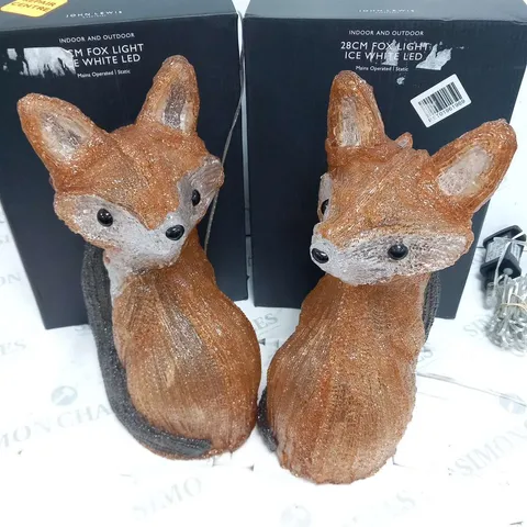 TWO BOXED JOHN LEWIS 28CM FOX LIGHTS ICE WHITE LEDS