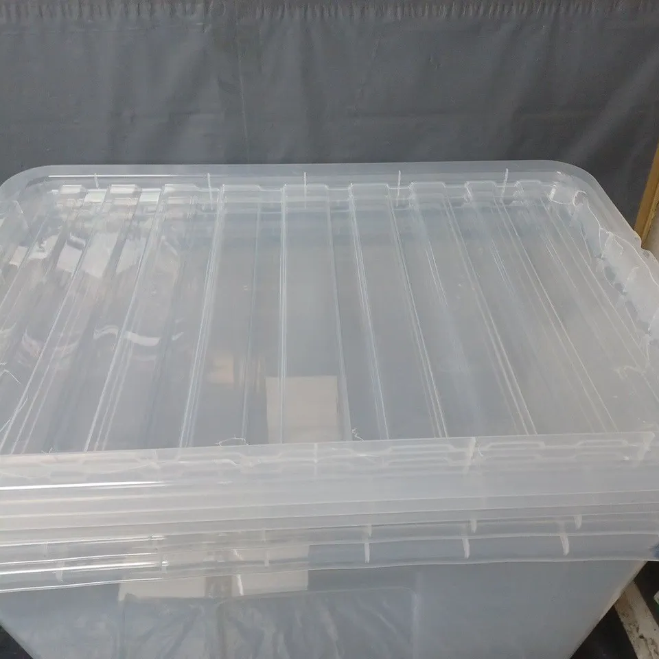 SET OF 3 PLASTIC STORAGE BOXES