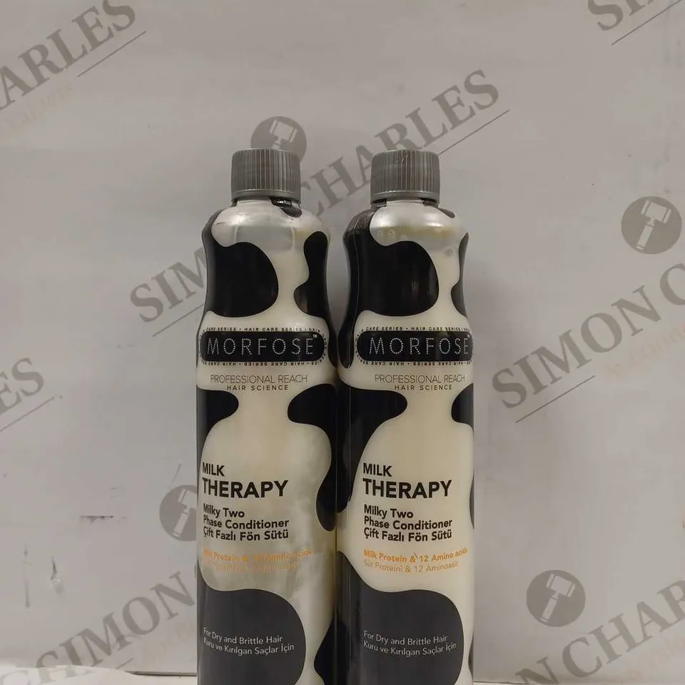 SET OF 2 MORFOSE TWO PHASE CONDITIONER - MILK THERAPY FOR DRY & BRITTLE HAIR - 400ML