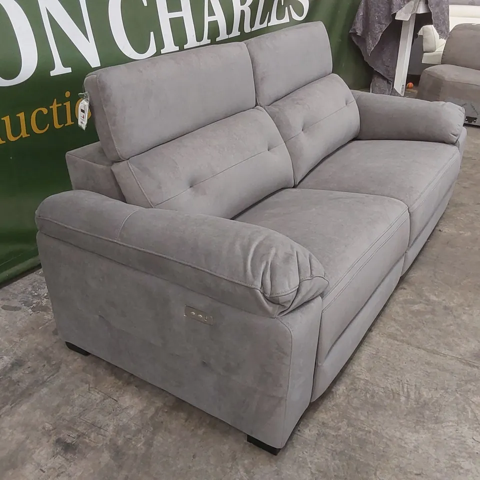 BOWEN VELVET FABRIC 3 SEATER POWER RECLINER SOFA RRP £1229
