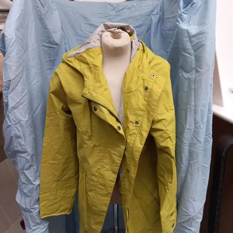 SEASALT CORNWALL THE PORTHCHAPEL MAC RAIN COAT – MUSTARD YELLOW, UK 14