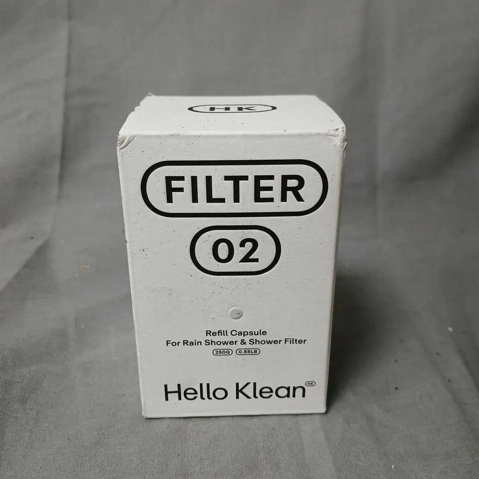 BOXED AND SEALED HELLO KLEAN FILTER 02 REFILL CAPSULE FOR RAIN SHOWER & SHOWER FILTER