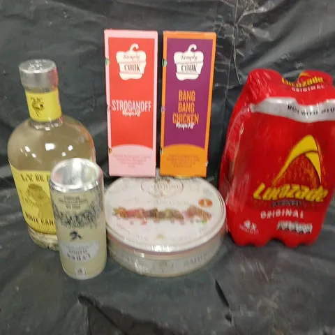 APPROXIMATELY 5 ASSORTED FOOD &DRINK ITEMS TO INCLUDE - SIMPLY COOK RECIPE KITS, LUCOZADE AND MIX TURKISH DELIGHT   - COLLECTION ONLY