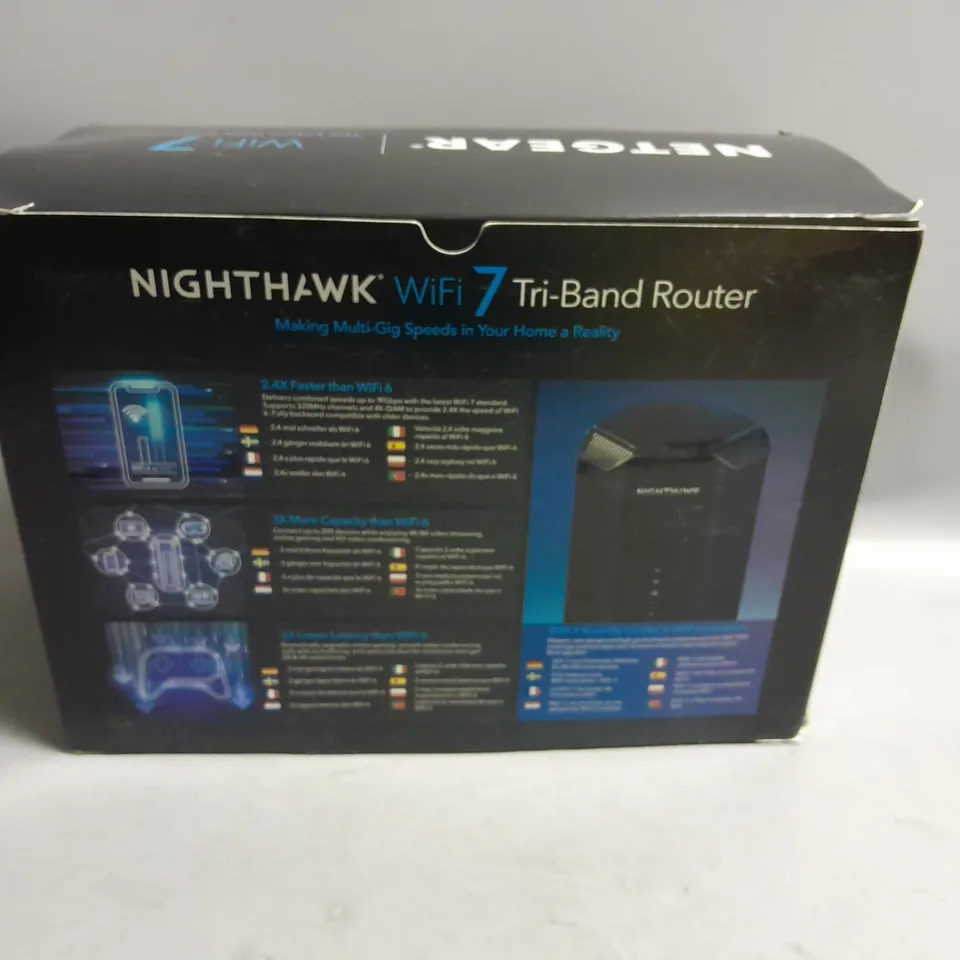 BOXED NETGEAR NIGHTHAWK WIFI 7 TRI-BAND ROUTER 