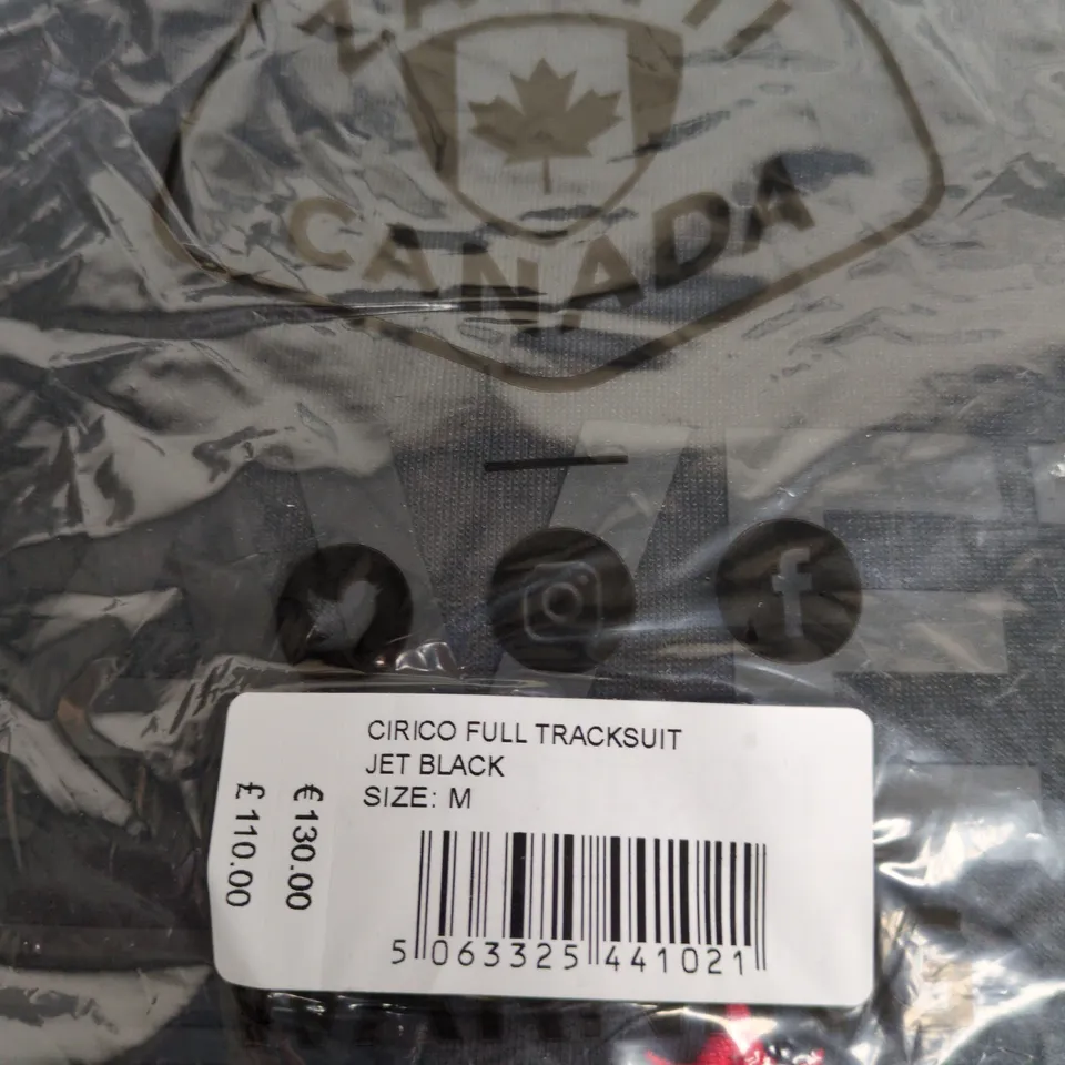 ZAVETI CANADA CIRCO FULL TRACKSUIT – JET BLACK – SIZE M