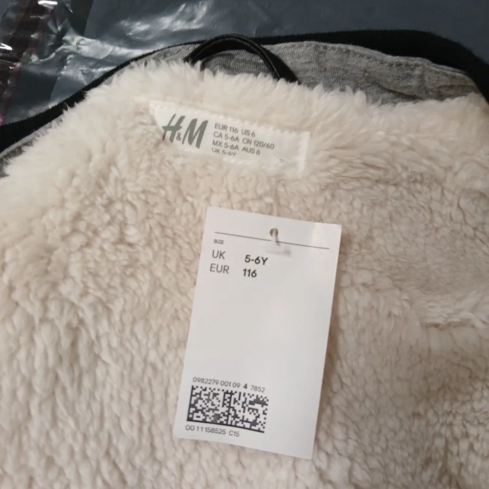 H&M KIDS' BLACK FAUX LEATHER JACKET, UK 5-6Y