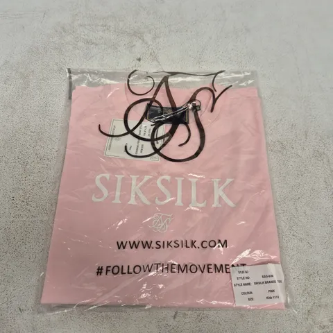 SIKSILK Branded Tee – Pink, Kids 11/12