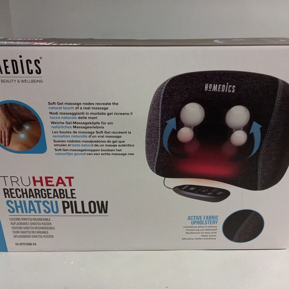 BOXED HOMEDICS TRUHEAT RECHARGEABLE SHIATSU PILLOW