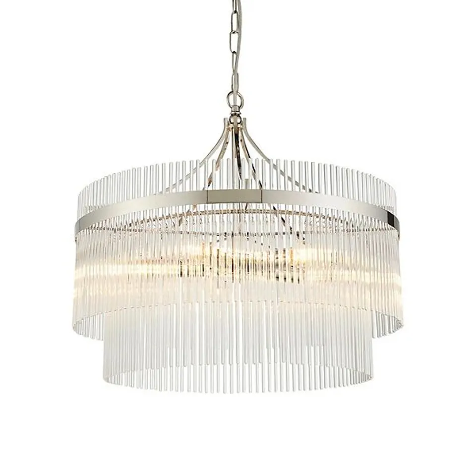 BOXED LUMINOSA MARIETTA 5 LIGHT MULTI ARM LAMP CEILING PENDANT BRIGHT NICKEL