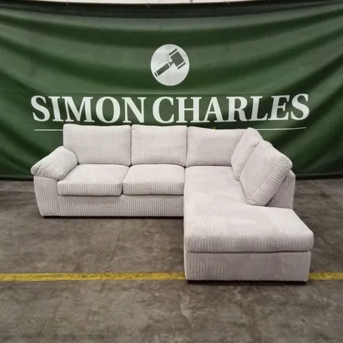 AMALFI STANDARD BACK FABRIC RIGHT HAND CORNER CHAISE SOFA - SILVER