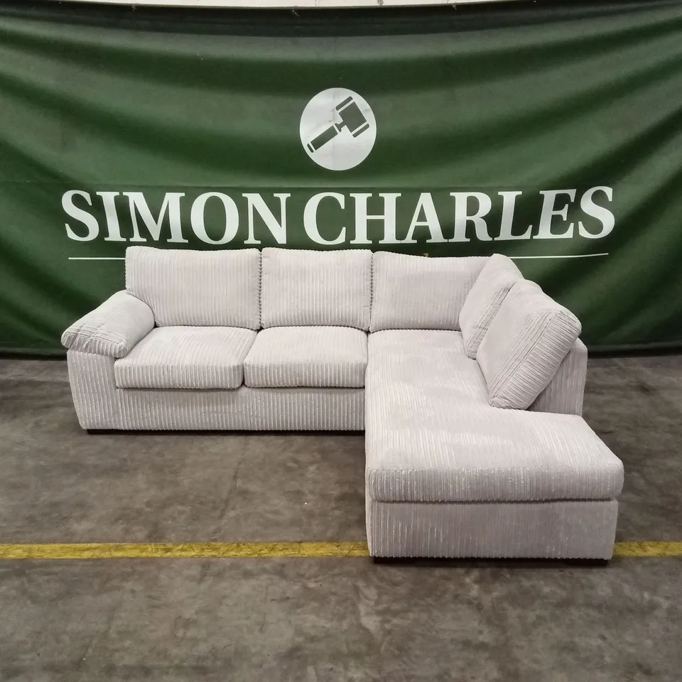 AMALFI STANDARD BACK FABRIC RIGHT HAND CORNER CHAISE SOFA - SILVER RRP £949