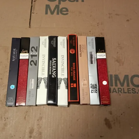 LOT OF 10 ASSORTED BOXED 35ML EAU DEPARFUMS TO INCLUDE VERY NAUGHTY GIRL AND BOSS ORANGE FOR MEN