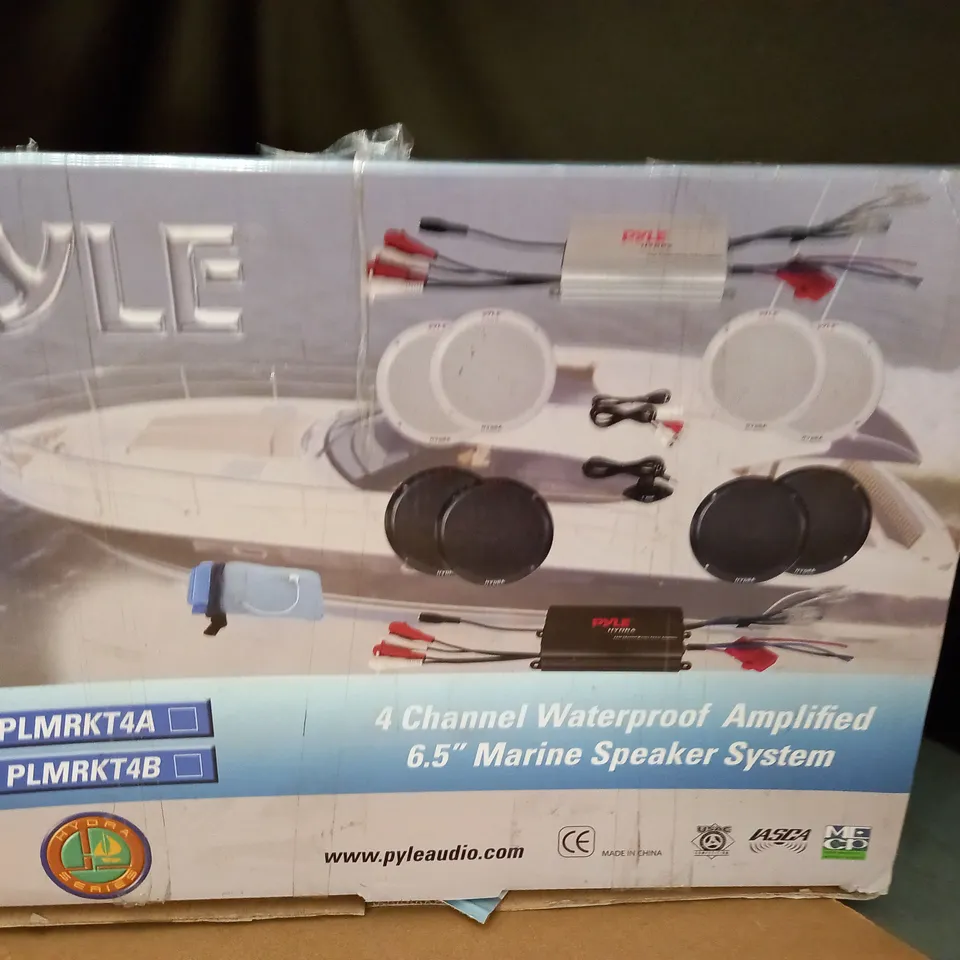 PYLE 4-CHANNEL WATERPROOF AMPLIFIED 6.5" MARINE SPEAKER SYSTEM