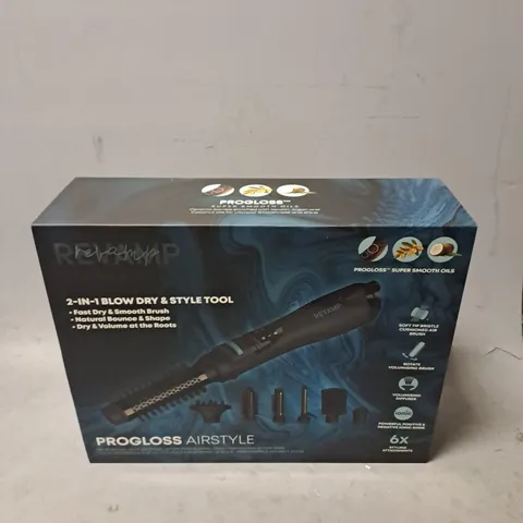 BOXED REVAMP PROFESSIONAL PROGLOSS 1200W AIRSTYLE 2-IN-1 BLOW DRY & STYLE TOOL DR-1250A-GB