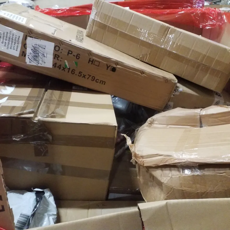 PALLET CONTAINING ASSORTED PRODUCTS INCLUDING DART BOARD SURROUND, WALL HUNG TV MOUNT, KEYBOARD, PRINTER CARTRIDGES & IN CAR PHONE MOUNT