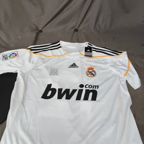 REAL MADRID FOOTBALL SHIRT – MARCELO 12, ADIDAS CLIMACOOL, WHITE SIZE L