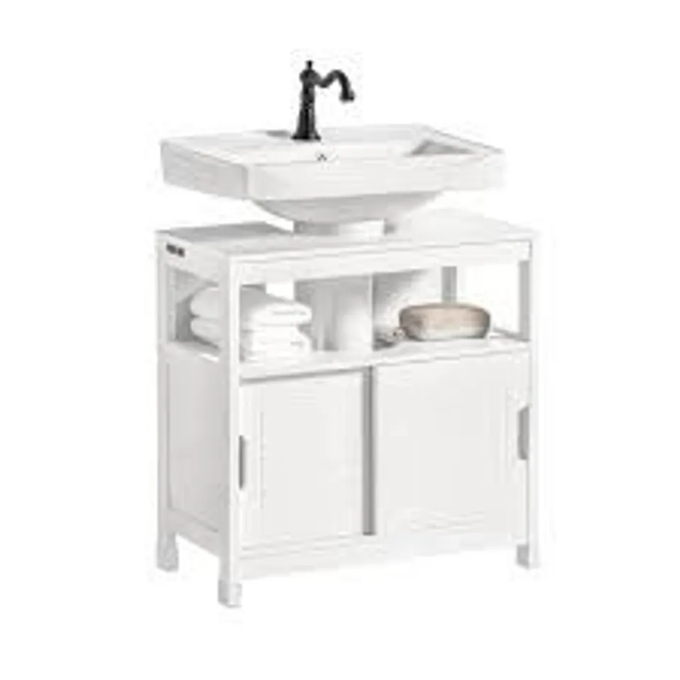 BOXED BATHROOM SHELF -WHITE-