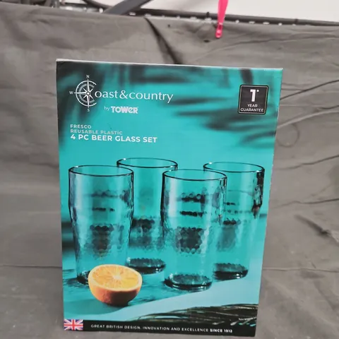 COAST AND COUNTRY 4 PIECE BEER GLASS SET