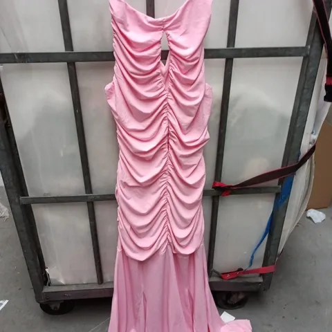 PRETTY LAVISH SHAYLA RUCHED JERSEY MAXI DRESS β PEONY PINK, UK 10