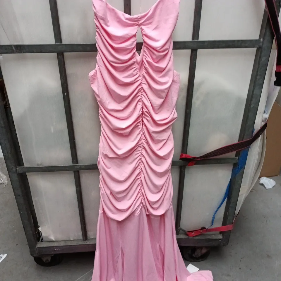PRETTY LAVISH SHAYLA RUCHED JERSEY MAXI DRESS – PEONY PINK, UK 10