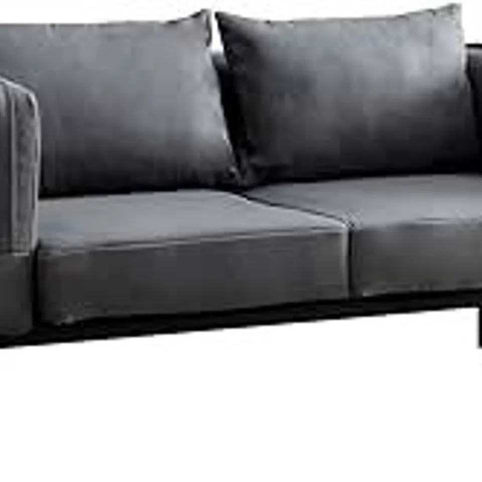 BOXED METAL FRAME 2 SEATER SOFA - GREY FABRIC (ONLY BOX 2 OF 2)