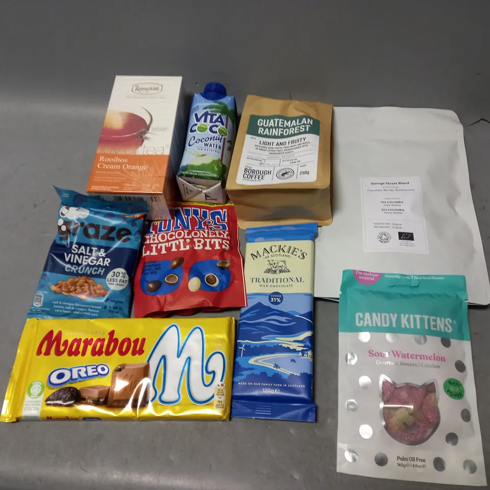 LOT OF APPROXMATELY 8 ITEMS TO INCLUDE  - MARABOU OREA, GEORGE STREET BLEND, AND MACKIES MILK CHOCOLATE ETC. 