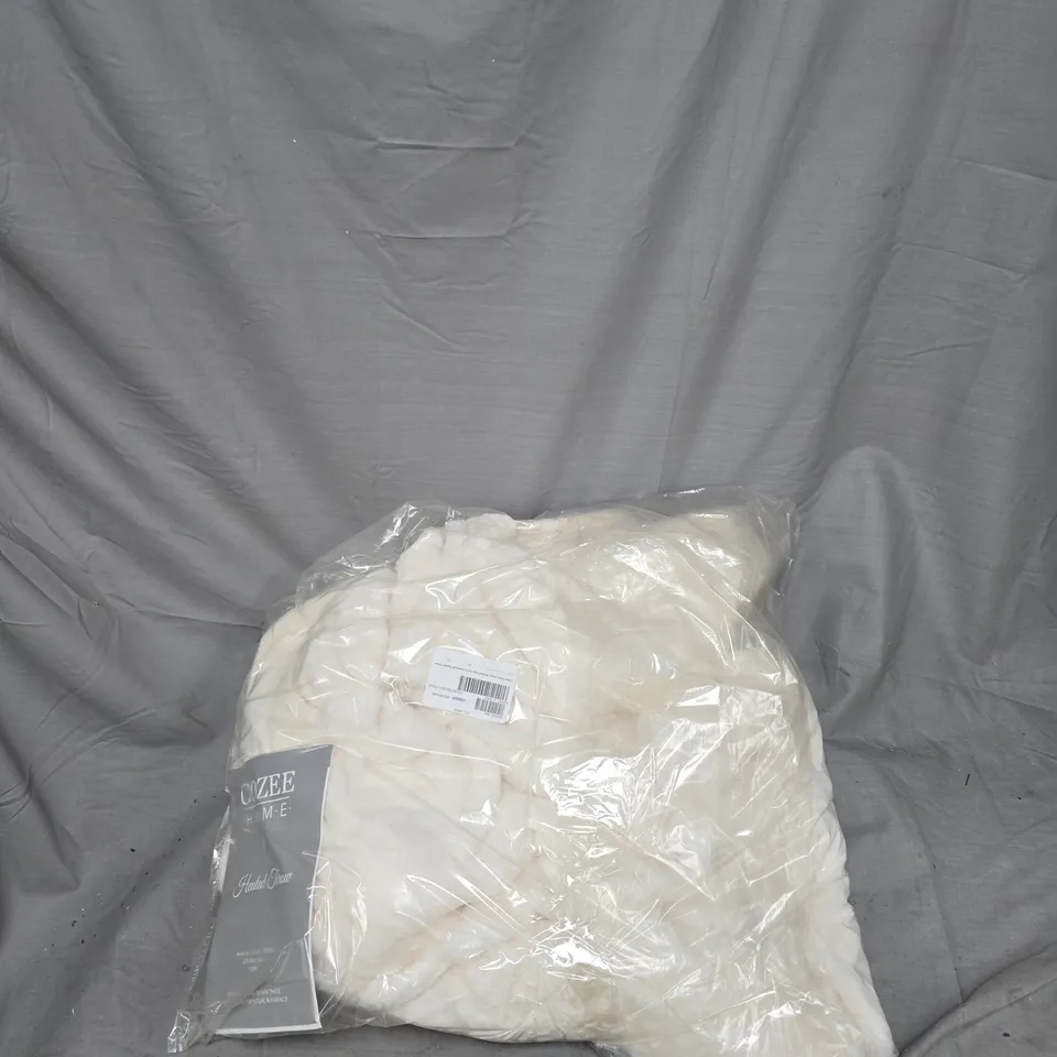 COZEE HOME LUXURY RUCHED FAUX FUR AND VELVET SOFT HEATED THROW