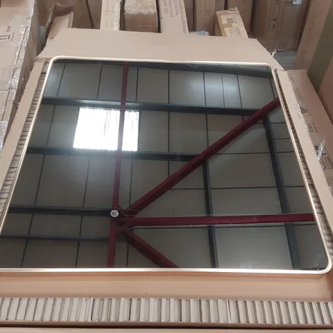BOXED METAL FRAMED WALL MOUNTED ACCENT MIRROR (1 BOX)