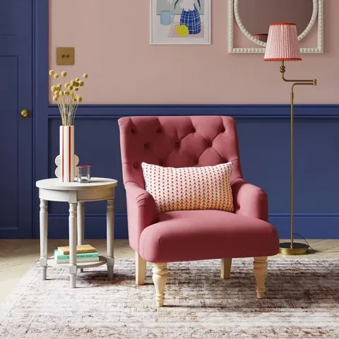 BOXED ARIANNA ACCENT CHAIR, RHUBARB (1 BOX)