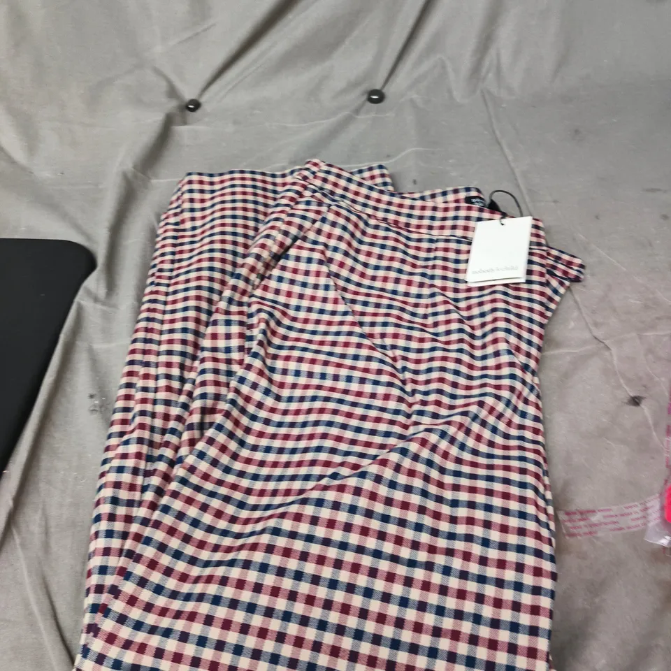 NOBODY'S CHILD GINGHAM TROUSERS – RED, NAVY & WHITE, UK 16 (EU 44) USA 12